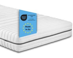 Bodyprotect Vital Protect - matras 120x200 cm koudschuim - hardheid H4 - hoogte 18 cm - als ergonomische schuimmatras, 7-zones matras of koudschuimmatras - Made in EU - 120 x 200 x 18 cm - wit