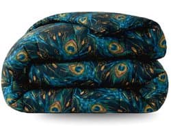 Zelesta Comfort Design Peacock Feathers 140x200cm - Dekbed zonder overtrek - 30 dagen proefslapen - Wasbaar hoesloos dekbed - Bedrukt dekbed - Dekbed met print - All Year Winterdekbed & Zomerdekbed