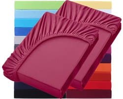 Set van 2 Jersey Hoeslakens voor Waterbed en Boxspring 200x220 cm - 40 cm Hoogte