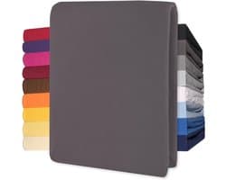 Lucina Hoeslaken Jersey Katoen Stretch 30cm Hoge Hoek - antraciet 140x200cm - 160x200cm