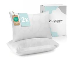 CozySense® Hoofdkussen - Set van 2 - 50x70 CM - Verkoelend Slaapkussen - Aanpasbaar Kussen met Extra Vulling - Pillow voor Zij-, Buik- en Rugslapers