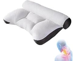 Ergonomisch Kussen - Nekondersteuning Kussen - Verbeterde Slaap - Wolk Nest Ontwerp - 60x40cm - Zwart