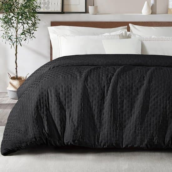 Dekbed van 220 x 240 cm, warm en superzacht dekbed voor het hele jaar, ademend slaapdekenvoor 4 seizoenen, zwart