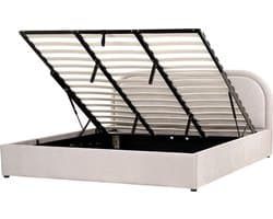 BELIANI QUILLIEN - Bed met opbergruimte - Taupe - 180 x 200 cm - Polyester