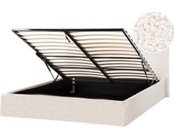 BELIANI ORBEY - Bed met opbergruimte - Off-white - 140 x 200 cm - Bouclé