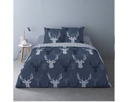 Luxe Katoen Flanel dekbedovertrek Invierno Bleu - 240x220