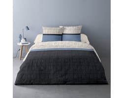 Luxe 2-persoonsdekbedovertrek Udo 240x220 cm met 2 kaderslopen - 100% katoen percale