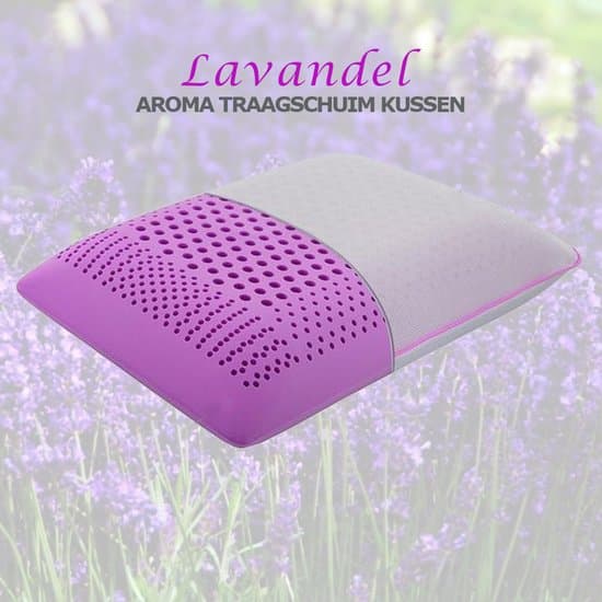 Aromatherapie Hoofdkussens Traagschuim, Therapie Orthopedisch Slaapkussen, Nekklachten, Slaapkussen met Aroma , Ergonomisch Kussen, Memory Foam Kussen, Orthopedisch Kussen, Hoofdkussens, LAVENDEL, 60x40x15 cm