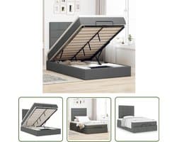 vidaXL Boxspring Bed - Ottoman Bed - Ottoman bed met matras 120x200cm stof donkergrijs - Tweepersoonsbed - Stapelbaar Bed - Opbergbed