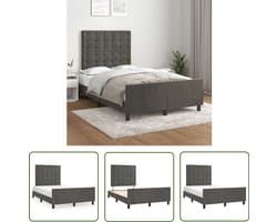 vidaXL Fluweel Bed - Slaapcomfort - Bedframe zonder matras 120x190 cm fluweel donkergrijs - Donker Grijs Bed - Hoofdboard Bed - Boxspring Bed