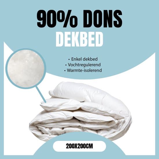 Eleganzzz All Year Donzen Dekbed Enkel - 200x200 cm - 90% Eendendons - Winterdekbed - All Year Dekbed Enkel - Donsdeken 200x200 - Tweepersoons - Dekbedden
