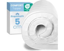 ELONEO Comfortschuim Matras Topper 160x200 cm - 6 cm Dik, Ademende Toppermatras voor Traditionele en Boxspring Bedden