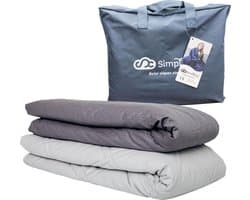 Tweepersoons Verzwaringsdeken Set Katoen 13 KG – Weighted Blanket – Zware Deken 2 persoons – 200 x 220 cm – Grijs