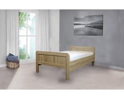 Seniorenbed Nelson Licht Eiken 120x200 cm met vlakke lattenbodem en matras