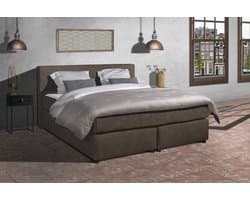 Anno 1588 - Boxspring Amsterdam - Pocketvering - Notenbruin - 180x200 cm - Inclusief Dekbed en Kussens