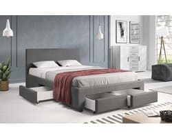 Meubella - Tweepersoonsbed Suente - Grijs - 180x200 cm