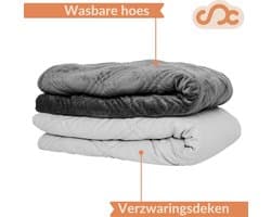 Verzwaringsdeken Set 7 KG Weighted Blanket Beter Slapen – Wasbare Warme Hoes – 200 x 140 – Donkergrijs