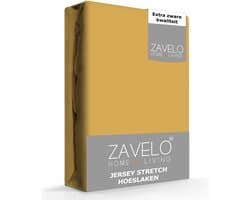 Zavelo® Jersey Hoeslaken Okergeel - Lits-jumeaux (160x200 cm) - Hoogwaardige Kwaliteit - Rondom Elastisch - Perfecte Pasvorm