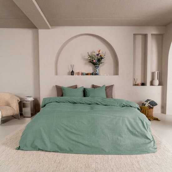 Kayori Kai Dekbedovertrek Katoen - 200x200-220 + 2 slopen - Tweepersoons - Biologisch Katoen - Zeeblauw