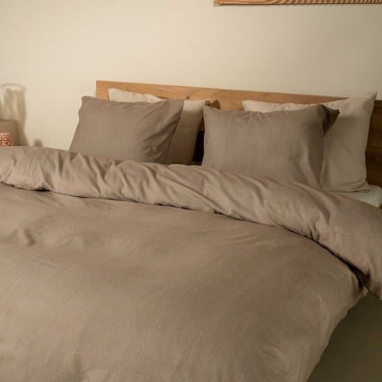 Kayori Susa Dekbedovertrek Flanel - 240x200-220 +2 slopen - Lits-jumeaux - Warm & Knuffelig - Mokka