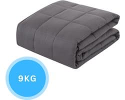 Livista Verzwaringsdeken 9 kg – 155x200 cm – Zacht & Ademend – Grijs-Zwart – Voor Volwassenen