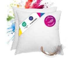 Set van 2 Luxe Veren en Dons Kussens 50x50 cm - 90% Veren 10% Dons Katoen