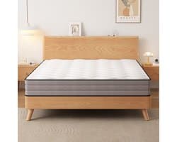 Re-purelife® Taschenfederkern Matratze 160x200 H3 (Stevig) - 7 Zonen Matratze 20 cm - Meer dan 1000 individuele veren - Boxspring Gefühl - Comfortabele foam toplaag - Wit-Grijs - Oeko-Tex gecertificeerd