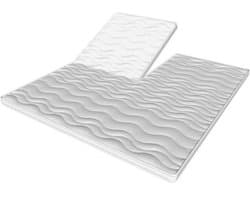 Toros Bedden - Topmatras Split -180x200 - Topper Matras HR Koudschuim - 9cm - Orthopedisch - 4 Seizoens Topper Hotel XL - Anti Bacterieel - Wit