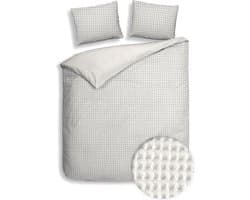 Heckettlane Dekbedovertrek Vafala - Effen Bedlinnen - 240x220 - Off-White - Dekbedhoes van Katoen