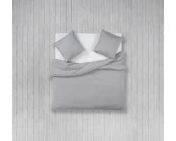 Casilin - Jersey Strijkvrij Dekbedovertrek - 100% Stretch katoen - Melange Grijs - 240x220 + 2 slopen