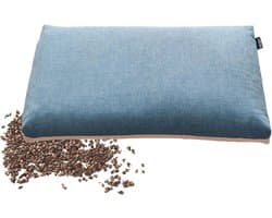 Boekweitkussen - Japans hoofdkussen - Rustgevende slaap - Aanpasbaar comfort - 53 x 28 cm - Blauw