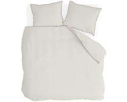 Walra Dekbedovertrek Gentle Stripes - 240x220 - 100% Katoen (BCI) - Off White / Bruin