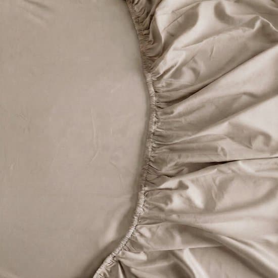 Kayori Saya Hoeslaken Katoensatijn - 160x200-210cm - Matrasdikte 35cm - Luxe & Zacht - Biologisch Katoen - Beige - 160x200-210 - Tweepersoons - Biologisch Katoen - Beige