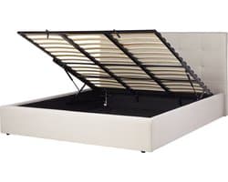 BELIANI LORIENT - Bed met opbergruimte - Beige - 180 x 200 cm - Polyester