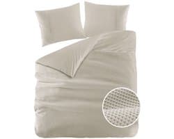 Papillon Dekbedovertrek Mendoza Wafel Zand Lits-jumeaux 240x200/220 cm - Hoogwaardige Percale Katoen Super Zacht