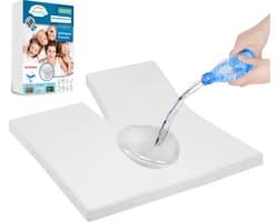 Splittopper Beschermer Waterdicht molton - Hoeslakenbadstof - Antibacteriëel - Rondom Elastiek - Wit - Waterdichte Matras Beschermer Incontinentie Matrasbeschermer - 200 x 220 - 200 GSM
