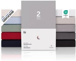 Blumtal Hoeslaken Premium Jersey - 200 x 200 cm - tot 40 cm Matrashoogte - Grijs - 100% Katoen - Boxspring - Set van 2