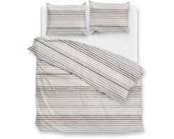 Zohome Dekbedovertrek Pia - Bedlinnen met Weving print - 240x220 - Natural - Dekbedhoes van 100% Katoen-Flanel