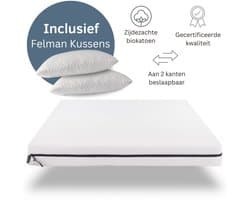 Felman® Basic Topper - Inclusief 2 Kussens - Topdekmatras - Anti Allergie - Ergonomisch - 6 cm dik - 160x200 cm