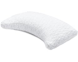 Halve maan rug- en zijslaapkussen - kussen voor nek- en schouderpijnverlichting, traagschuimkussen, bedkussen om te slapen, kussen voor zijslapers en rugslapers (55*26*36)