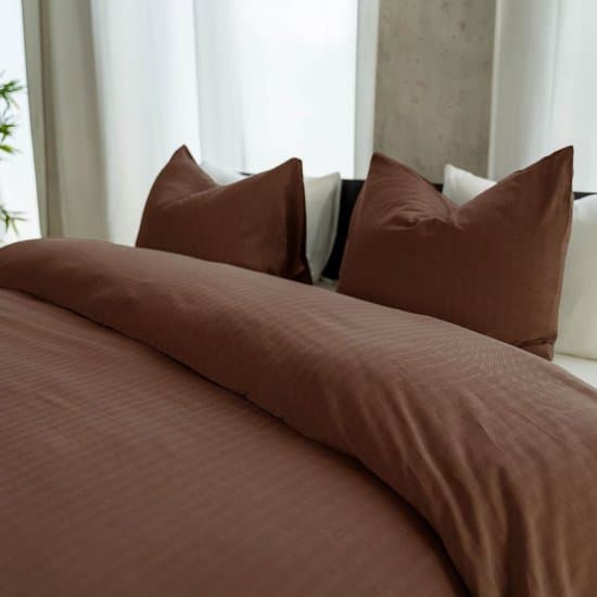 Kayori Naka Dekbedovertrek Katoen 240x200-220 +2 slopen cm - Lits-jumeaux - GOTS Gecertificieerd Katoen - Burgundy