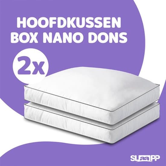 SLAAPP - Hoofdkussen Box Dons - 50x60x10cm - 2-Pack