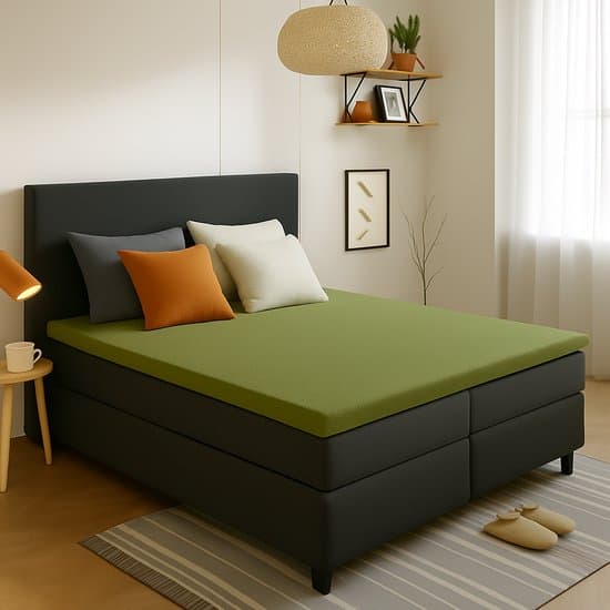 Saphira ESSENTIALS Badstof Topper Hoeslaken – Groen – 160x200/220 cm – 20 cm Matrashoogte – 360° Rondom Elastiek – Luxe Comfort & Perfecte Pasvorm
