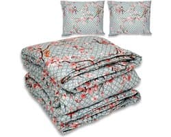 Dekbed zonder overtrek - All year 240x220cm - Japans blauw - Wasbaar Dekbed Zonder Overtrek – Hypoallergeen & Antibacterieel – 30 dagen proefslapen - Wasbaar hoesloos dekbed - Bedrukt dekbed - zomerdekbed & winterdekbed