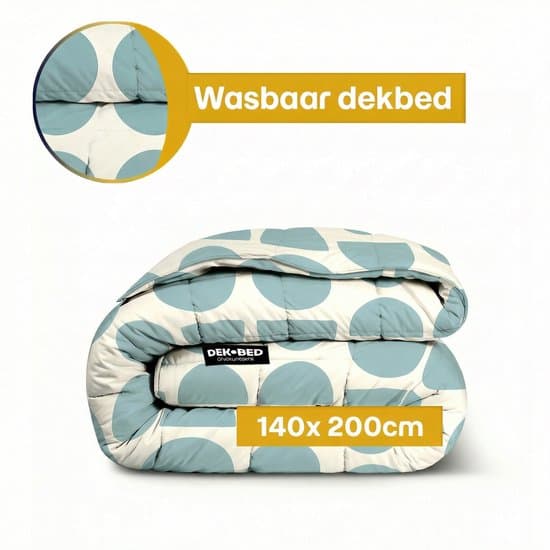 Dekbed-Discounter - Fresh and Co Dekbed Zonder Overtrek 140 x 200 cm - Wasbaar dekbed - Wasbaar op 40 graden - All season dekbed - Half Circles