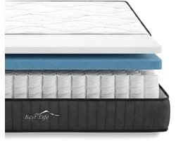 Best Life Pocketvering Matras 160x200 cm - Traagschuim & Koudschuim Matras - 20 CM - Tweepersoons