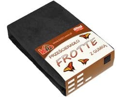 KARO Serie - Frottee Hoeslaken - 180x200 cm - Zwart - 200g/m2