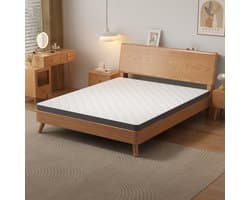 OKWISH Matras 160x200 cm - H3 Medium Stevig - Ergonomische 7 Zones Schuimkern - 7 cm Hoog - Zonder Matrasbeschermer - Wit Grijs
