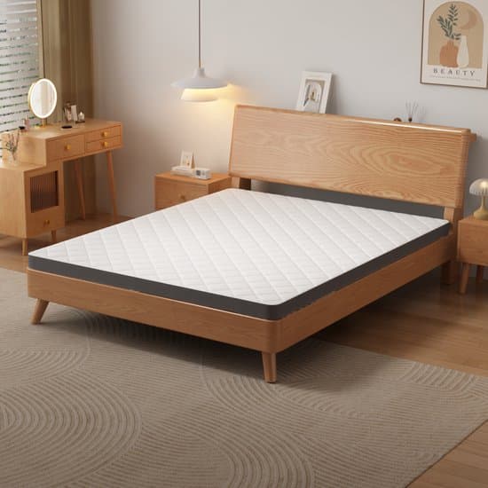 OKWISH Matras 160x200 cm - H3 Medium Stevig - Ergonomische 7 Zones Schuimkern - 7 cm Hoog - Zonder Matrasbeschermer - Wit Grijs