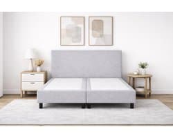 Boxspring SleepEase - 180x200 Zonder matras - Grijs Glad - Golden Matrassen Zeeland